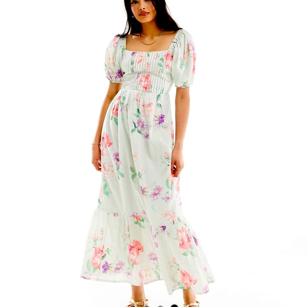 Cotton texture midi dress